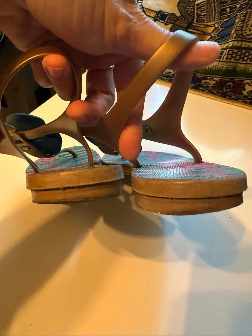 Kids Brazil Made grendha Jelly Sandals with Blue Flower Accent - Picture 3 of 8